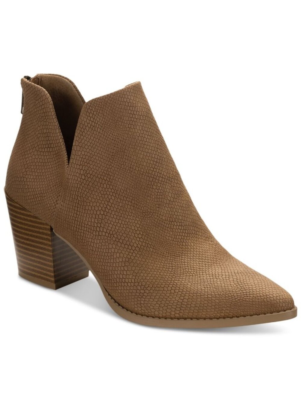Sun + Stone Womens Eliza Faux Leather Almond Toe Ankle Boots Brown Size 10M NWB